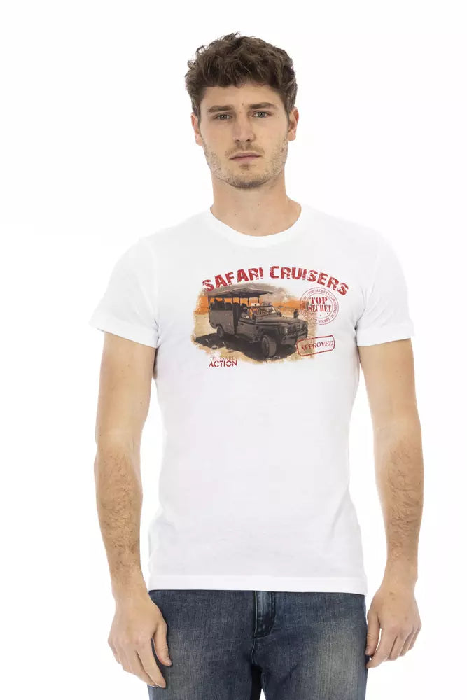 Trussardi Action White Cotton Men T-Shirt -   -  Trussardi Action.