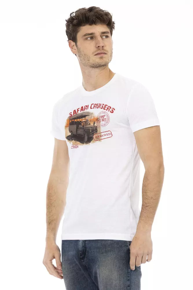 Trussardi Action White Cotton Men T-Shirt -   -  Trussardi Action.