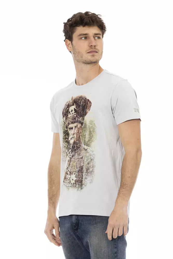 Trussardi Action Gray Cotton Men T-Shirt -   -  Trussardi Action.