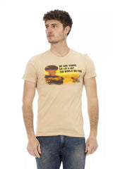 Trussardi Action Beige Cotton Men T-Shirt -   -  Trussardi Action.