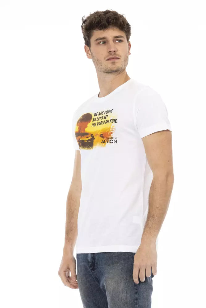 Trussardi Action White Cotton Men T-Shirt -   -  Trussardi Action.