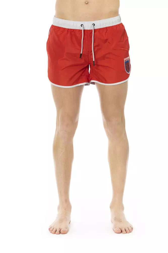 Bikkembergs Red Polyester Men Swim Short -   -  Bikkembergs.