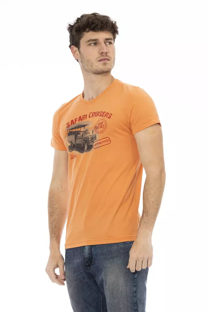 Trussardi Action Orange Cotton Men T-Shirt -   -  Trussardi Action.