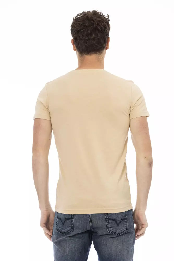 Trussardi Action Beige Cotton Men T-Shirt -   -  Trussardi Action.