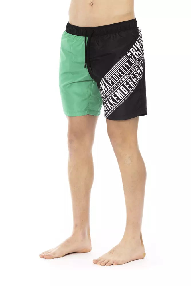 Bikkembergs Green Polyester Men Swim Shorts -   -  Bikkembergs.