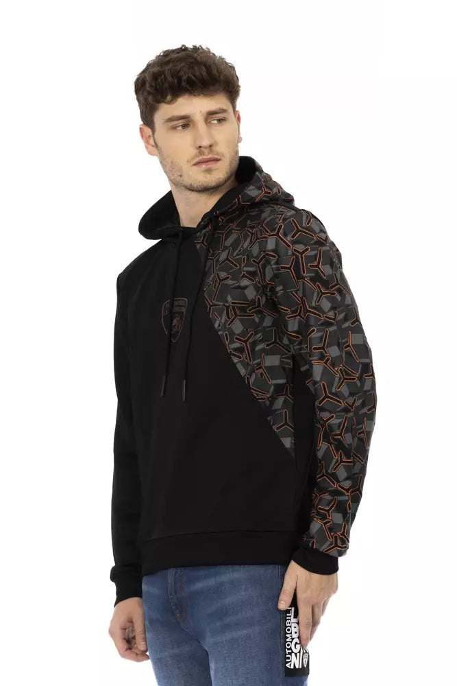 Automobili Lamborghini Black Cotton Men's Hooded Sweater -   -  Automobili Lamborghini.