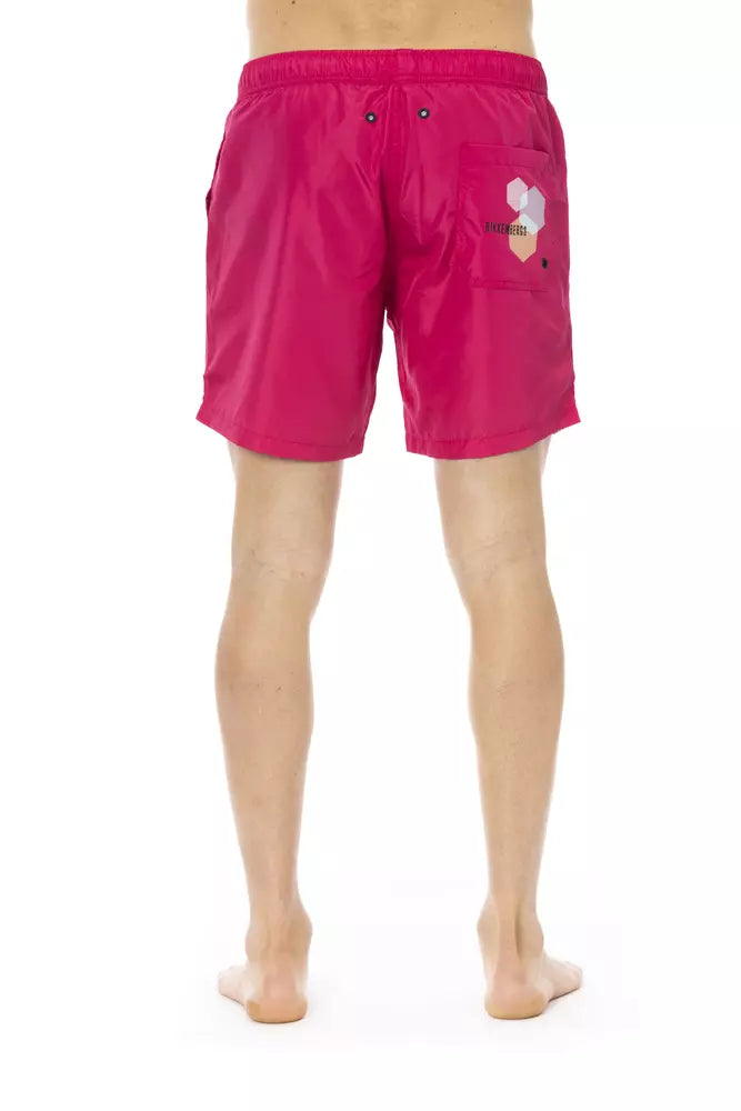 Bikkembergs Fuchsia Polyester Men Swim Short -   -  Bikkembergs.