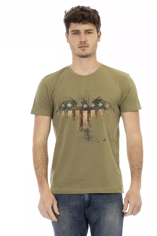 Trussardi Action Green Cotton Men T-Shirt -   -  Trussardi Action.
