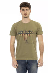 Trussardi Action Green Cotton Men T-Shirt -   -  Trussardi Action.
