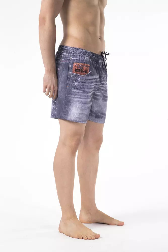 Just Cavalli Blue Polyester Men Swim Shorts -   -  Just Cavalli.