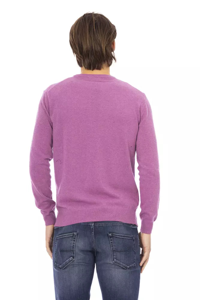 Baldinini Trend Purple Wool Men Sweater -   -  Baldinini Trend.