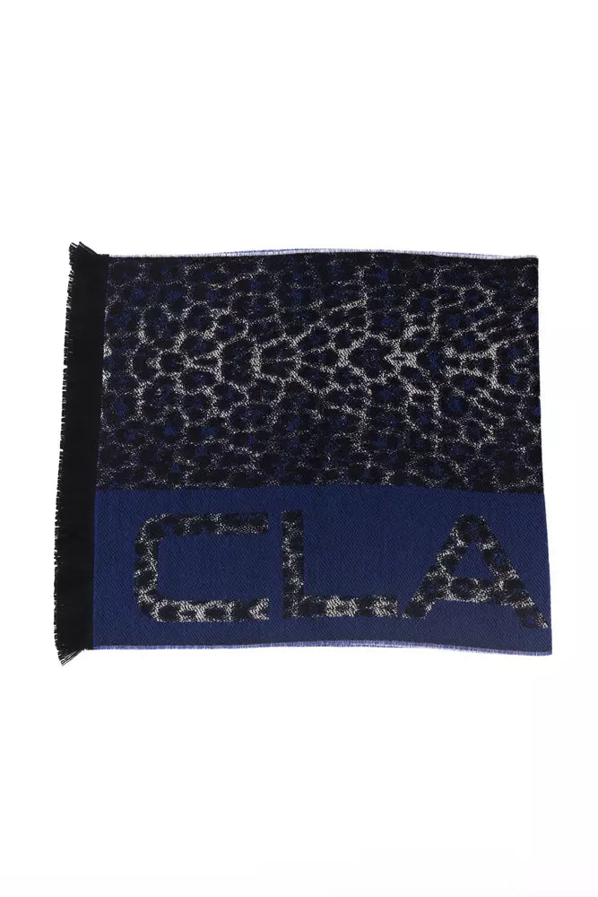 Cavalli Class Blue Wool Men Scarf -   -  Cavalli Class.