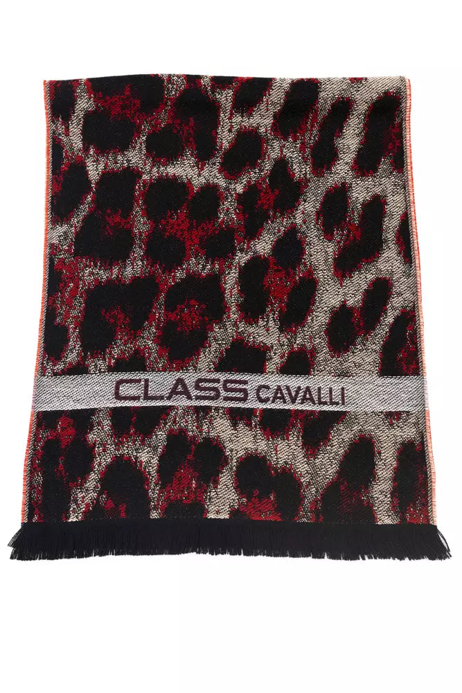 Cavalli Class Burgundy Wool Men Scarf -   -  Cavalli Class.