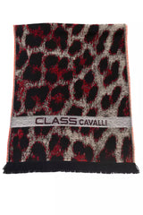 Cavalli Class Burgundy Wool Men Scarf -   -  Cavalli Class.