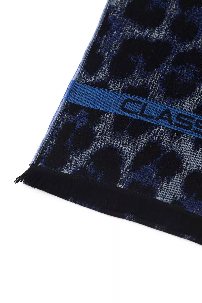 Cavalli Class Blue Wool Men Scarf -   -  Cavalli Class.