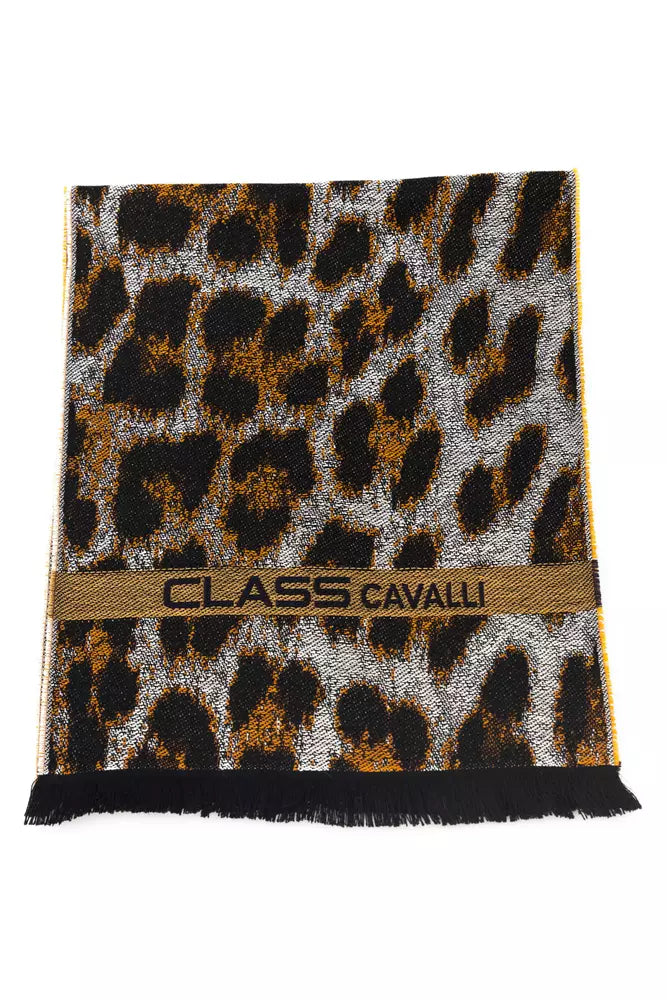 Cavalli Class Brown Wool Men Scarf -   -  Cavalli Class.