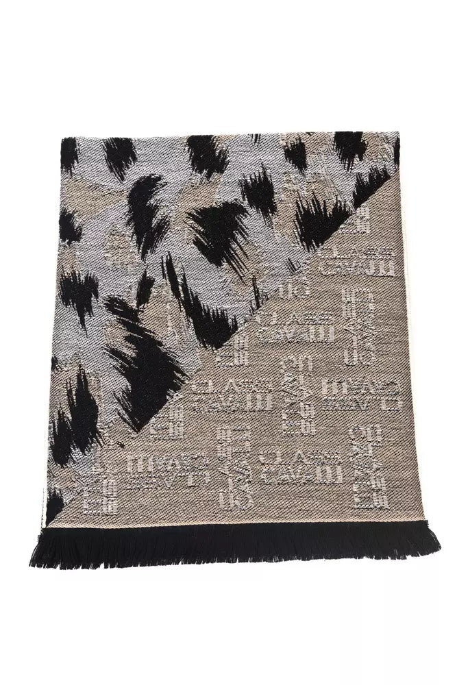 Cavalli Class Beige Wool Men Scarf -   -  Cavalli Class.