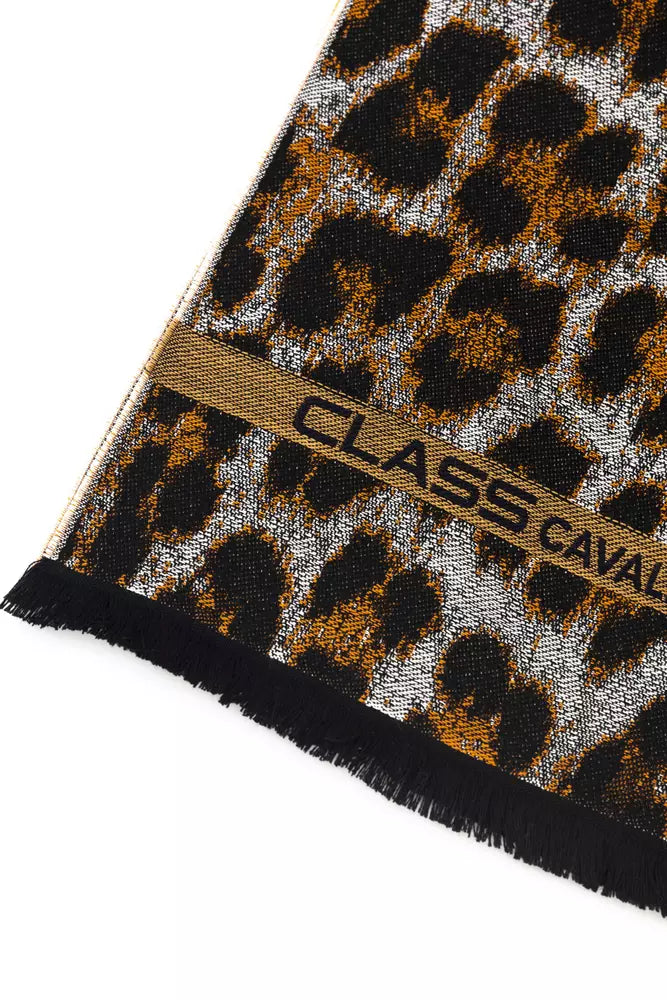 Cavalli Class Brown Wool Men Scarf -   -  Cavalli Class.