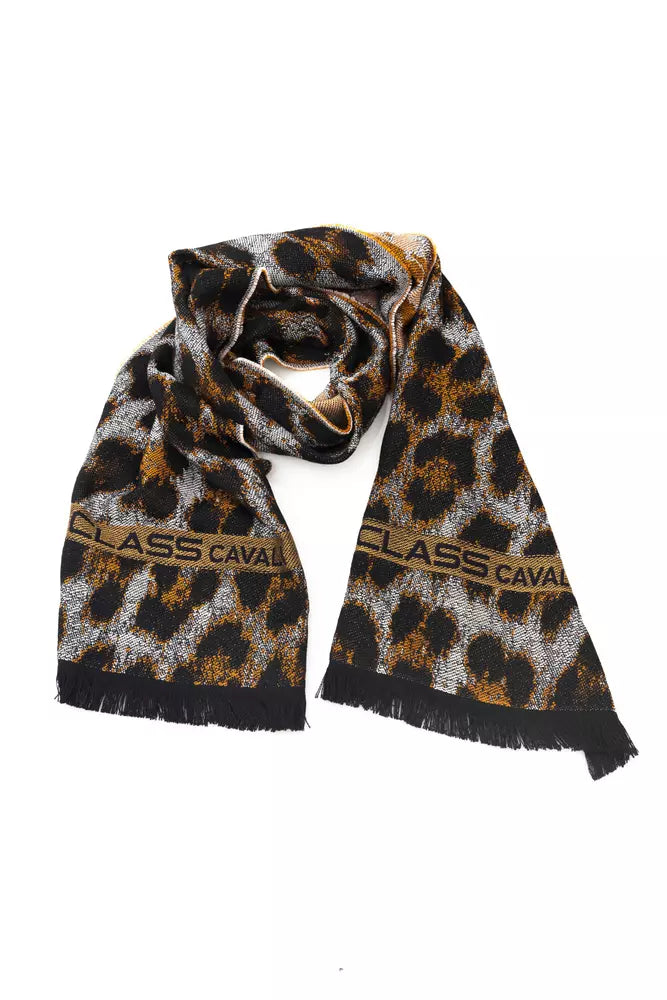 Cavalli Class Brown Wool Men Scarf -   -  Cavalli Class.