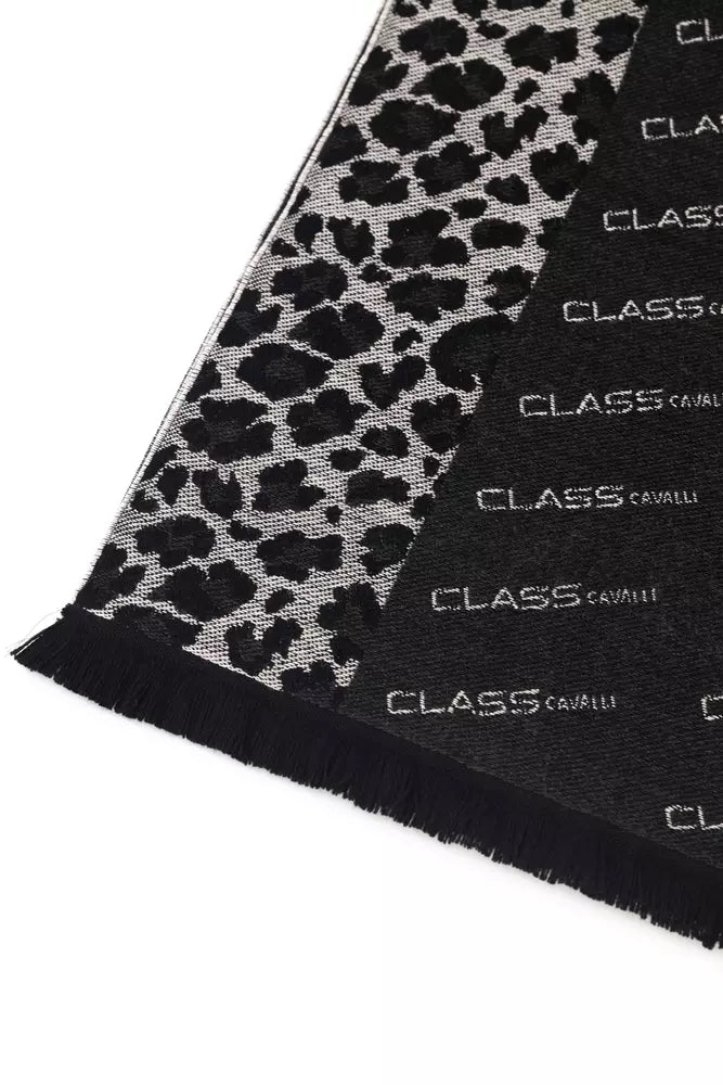Cavalli Class Black Wool Men Scarf -   -  Cavalli Class.