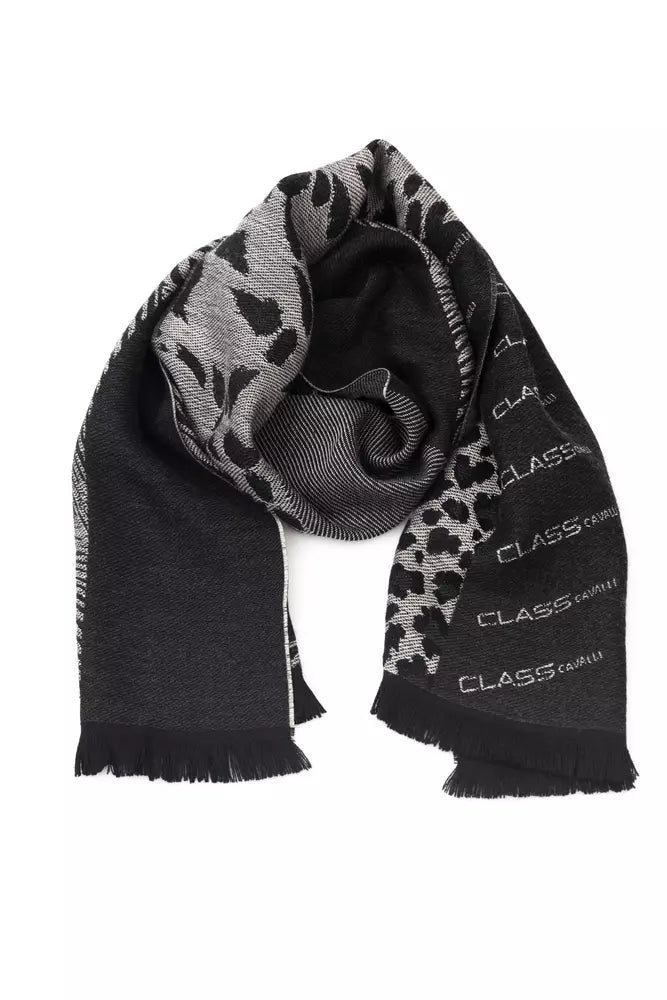 Cavalli Class Black Wool Men Scarf -   -  Cavalli Class.