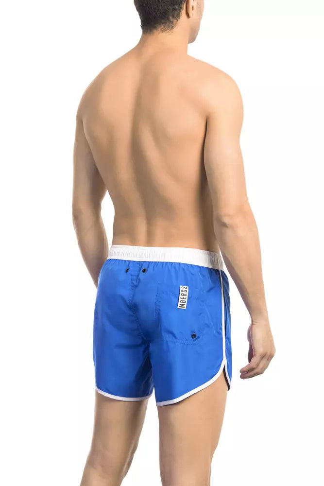 Bikkembergs Blue Polyester Men Swim Shorts -   -  Bikkembergs.