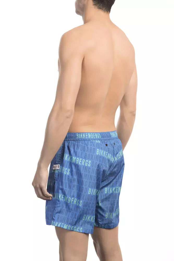 Bikkembergs Blue Polyester Men Swim Short -   -  Bikkembergs.