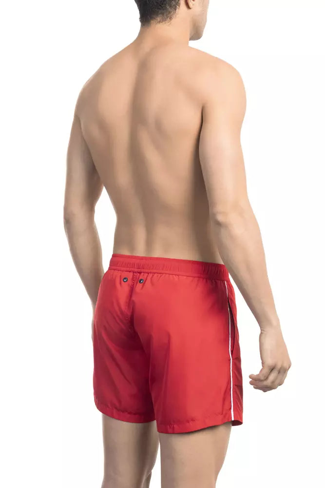 Bikkembergs Red Polyester Men Swim Short -   -  Bikkembergs.