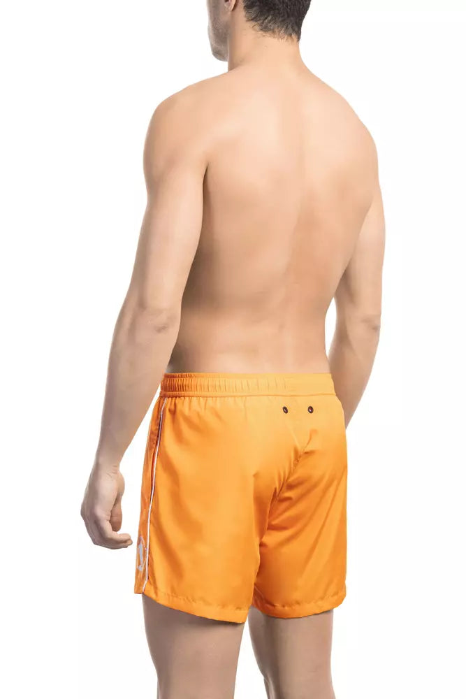 Bikkembergs Orange Polyester Men Swim Short -   -  Bikkembergs.