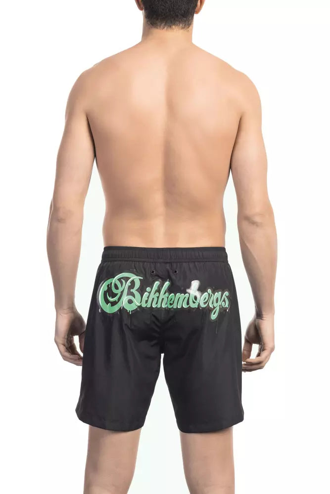Bikkembergs Black Polyester Men Swim Short -   -  Bikkembergs.