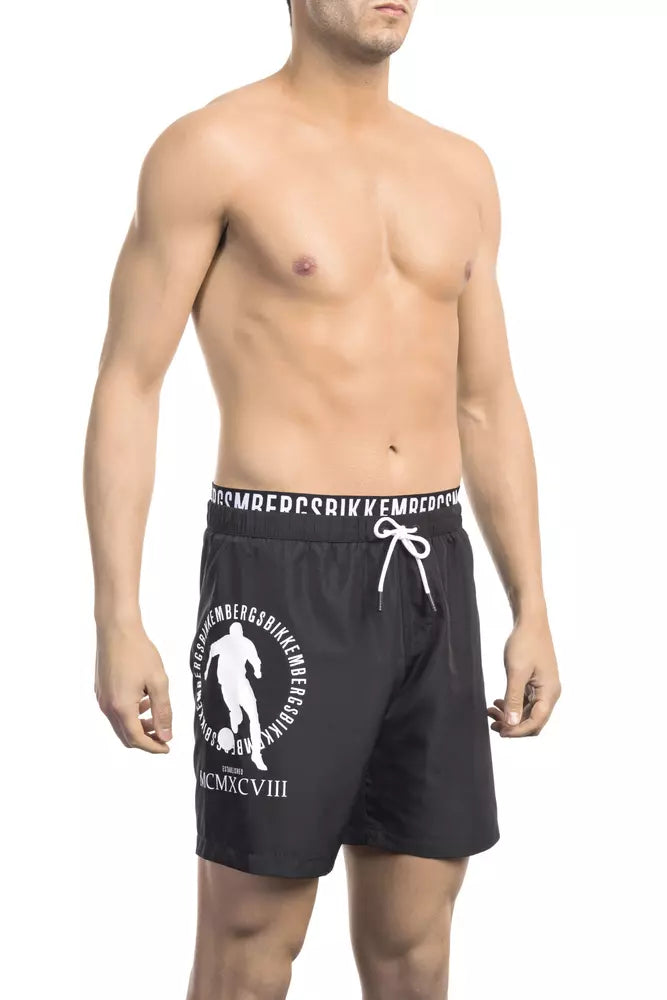 Bikkembergs Black Polyester Men Swim Short -   -  Bikkembergs.