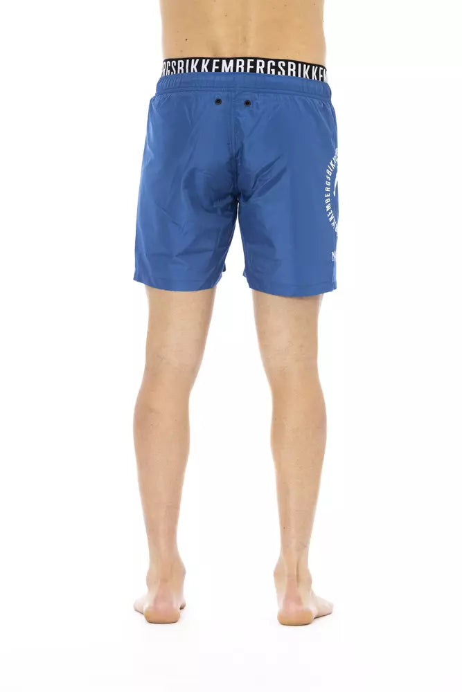 Bikkembergs Blue Polyester Men Swim Short -   -  Bikkembergs.
