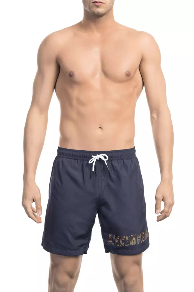 Bikkembergs Blue Polyester Men Swim Short -   -  Bikkembergs.