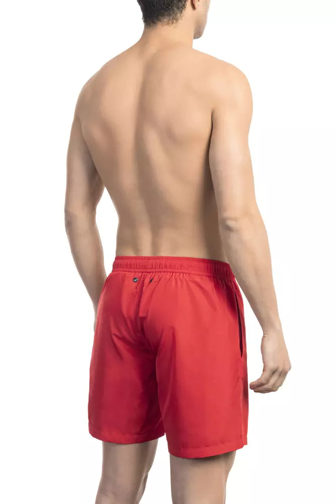 Bikkembergs Red Polyester Men Swim Short -   -  Bikkembergs.