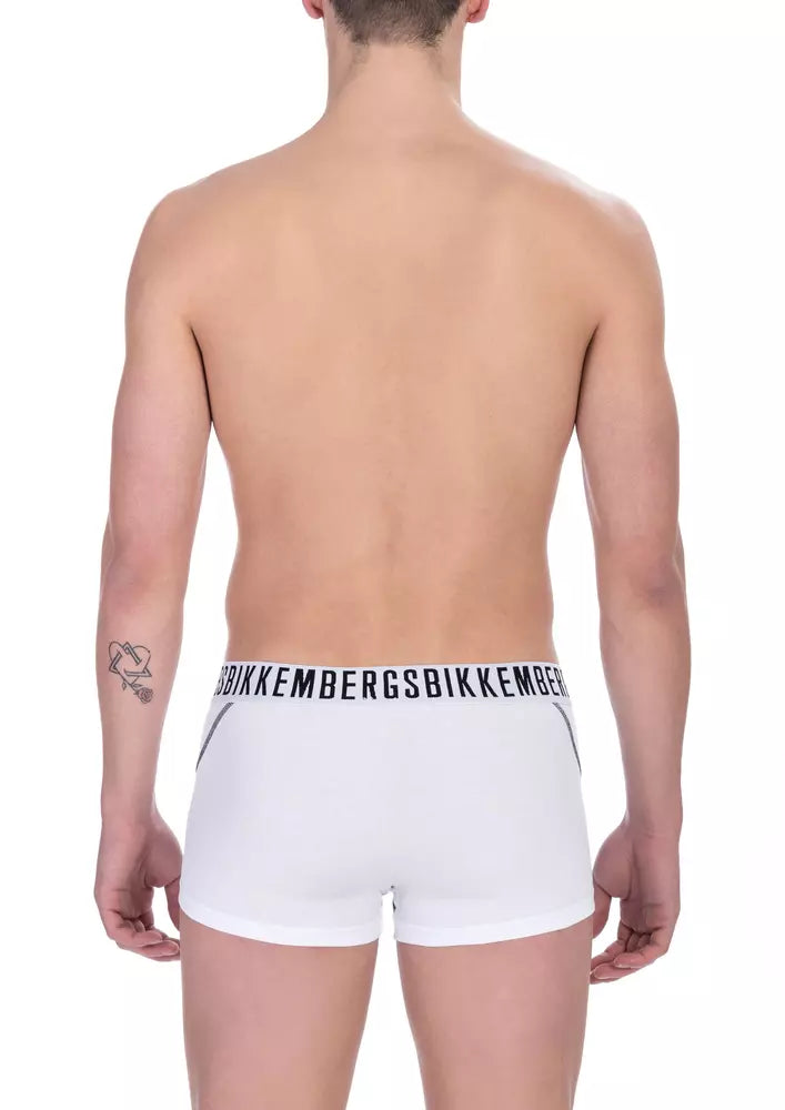 Bikkembergs White Cotton Men's Trunk Underwear Bi-Pack -   -  Bikkembergs.