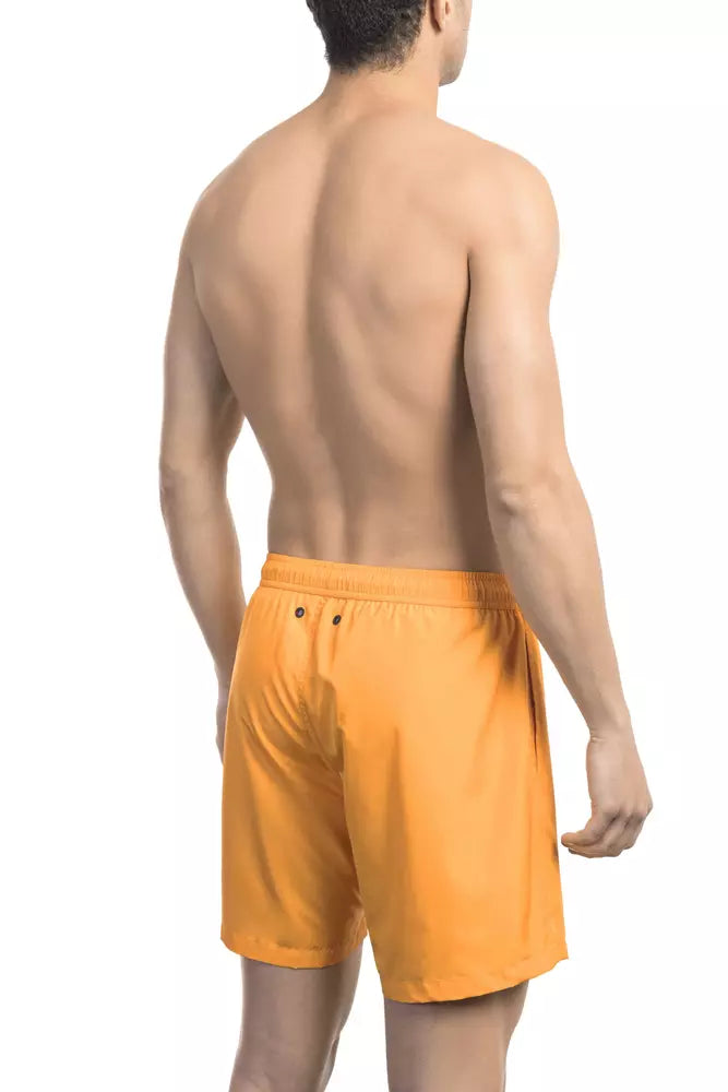 Bikkembergs Orange Polyester Men's Swim Short -   -  Bikkembergs.