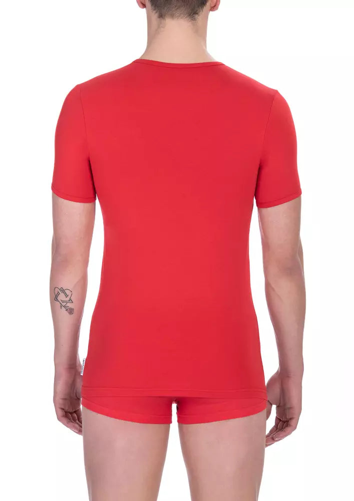 Bikkembergs Red Cotton Men T-Shirt -   -  Bikkembergs.