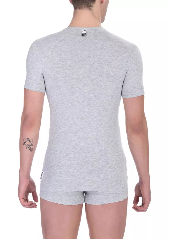 Bikkembergs Gray Cotton Men T-Shirt -   -  Bikkembergs.
