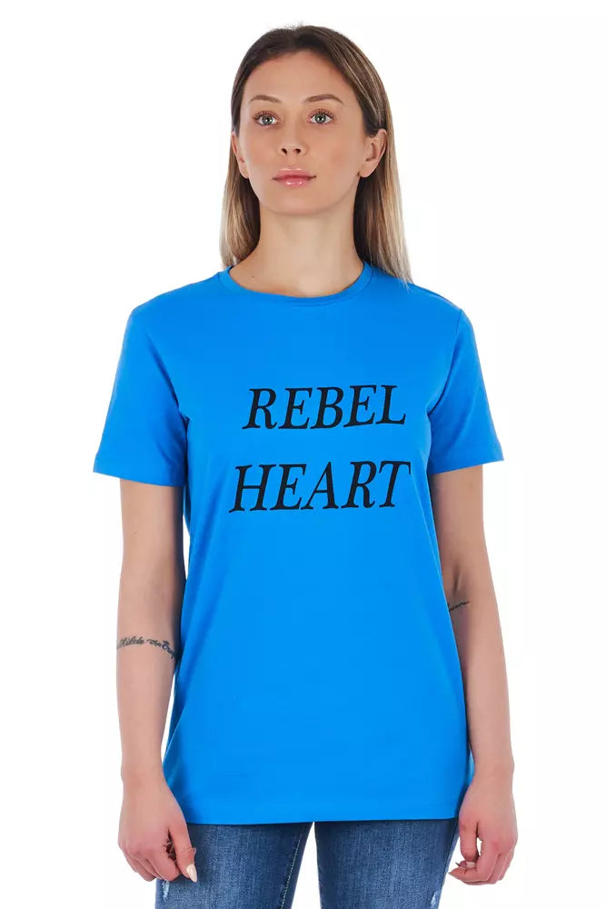Frankie Morello Light Blue Cotton Women Top -   -  Frankie Morello.