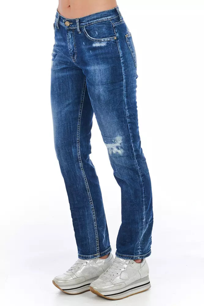 Frankie Morello Blue Cotton Women Jeans -   -  Frankie Morello.
