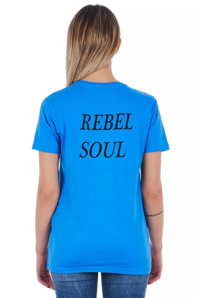 Frankie Morello Light Blue Cotton Women Top -   -  Frankie Morello.
