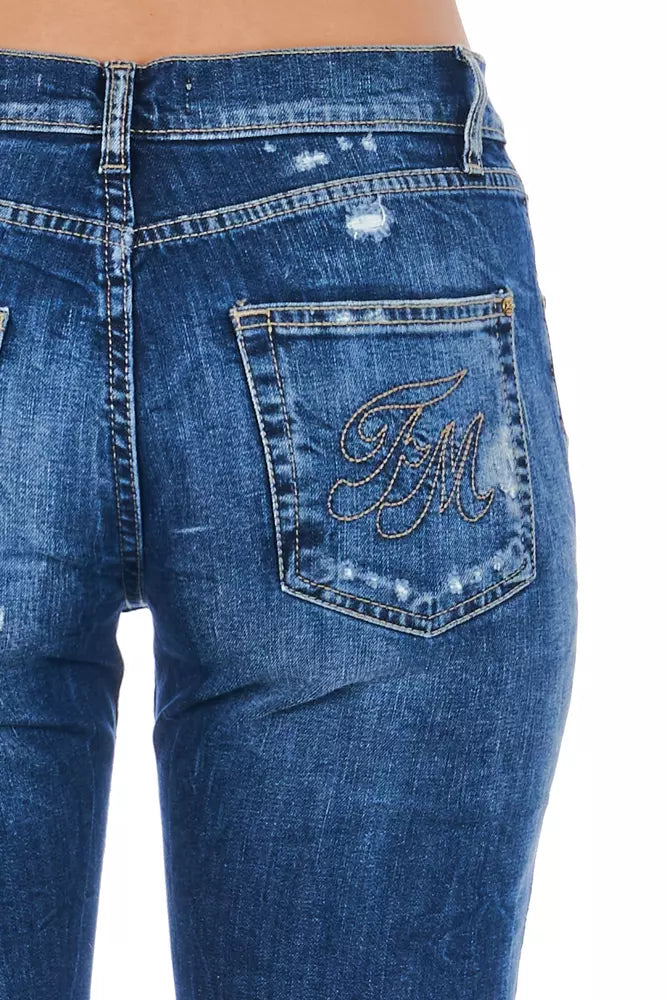 Frankie Morello Blue Cotton Women Jeans -   -  Frankie Morello.