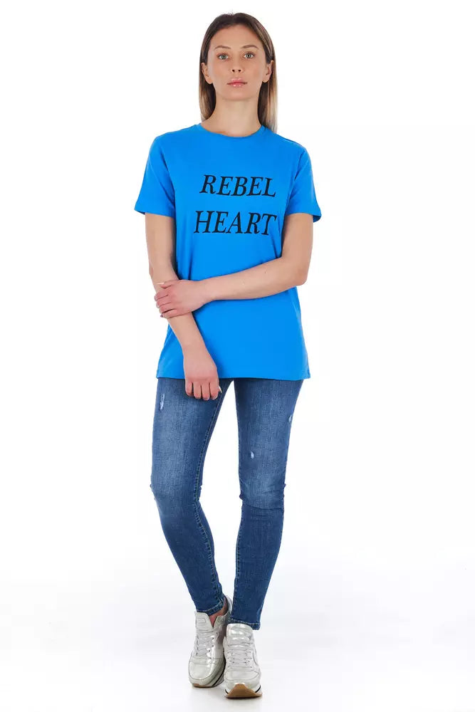 Frankie Morello Light Blue Cotton Women Top -   -  Frankie Morello.