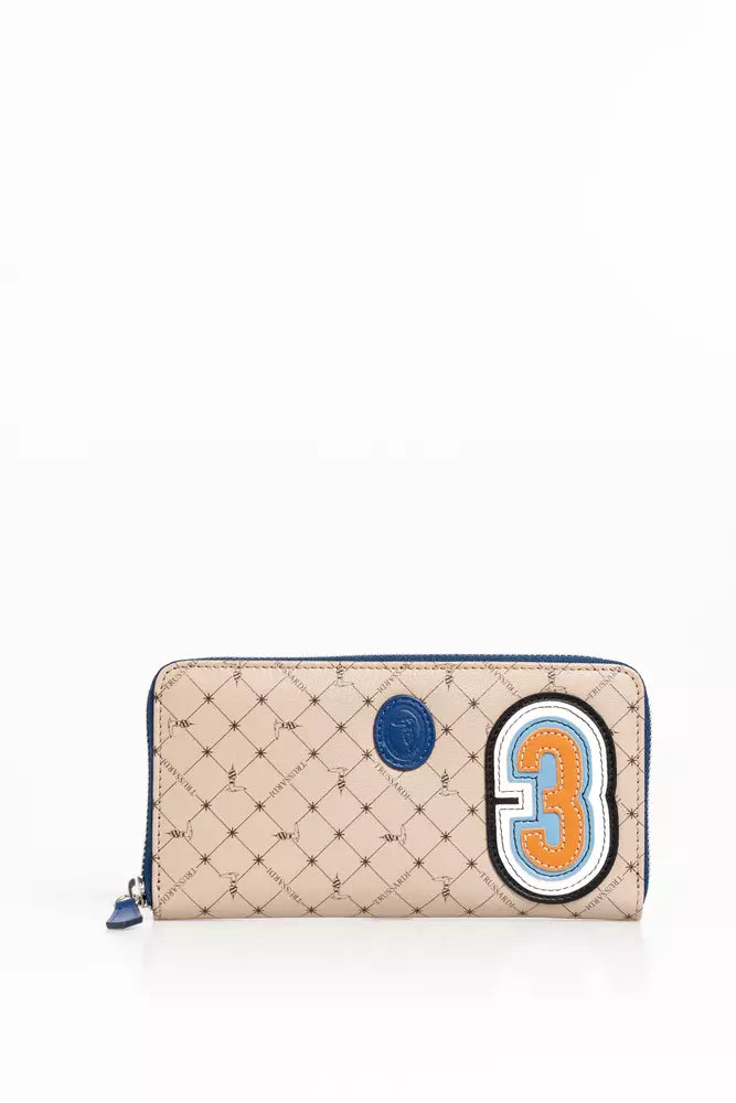 Trussardi Beige Leather Men Wallet -  Leather Wallet for Men -  Trussardi.