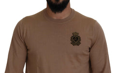 Dolce & Gabbana Beige Cashmere Crown Logo Pullover Sweater -   -  Dolce & Gabbana.