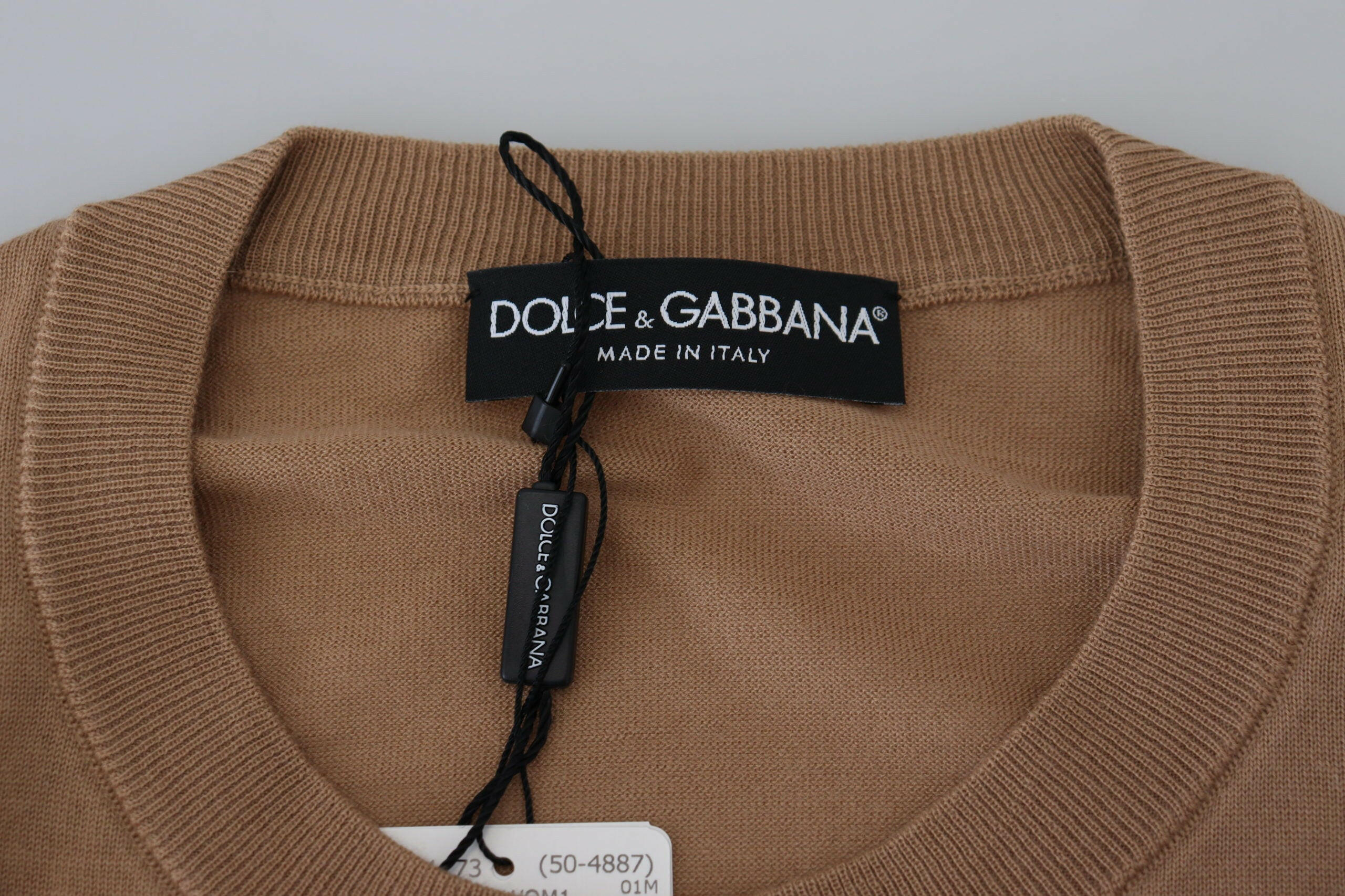 Dolce & Gabbana Beige Cashmere Crown Logo Pullover Sweater -   -  Dolce & Gabbana.