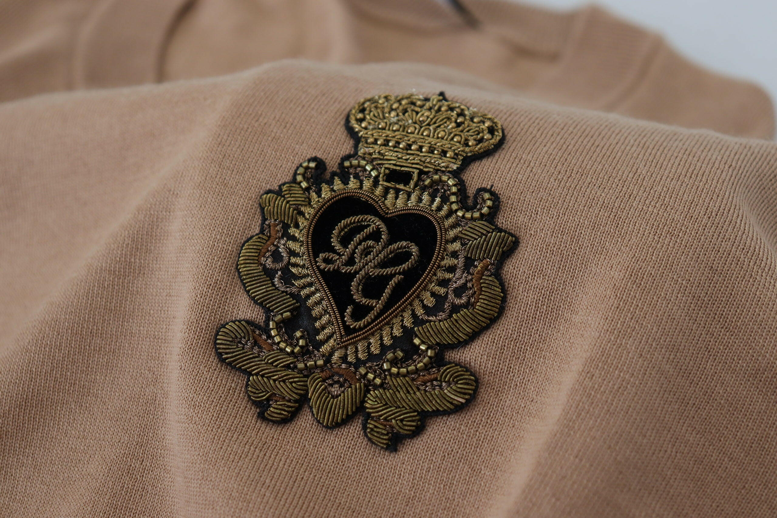 Dolce & Gabbana Beige Cashmere Crown Logo Pullover Sweater -   -  Dolce & Gabbana.