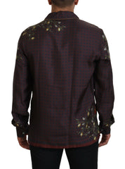 Dolce & Gabbana Bordeaux Ostrich Silk Satin Casual Mens Shirt -   -  Dolce & Gabbana.
