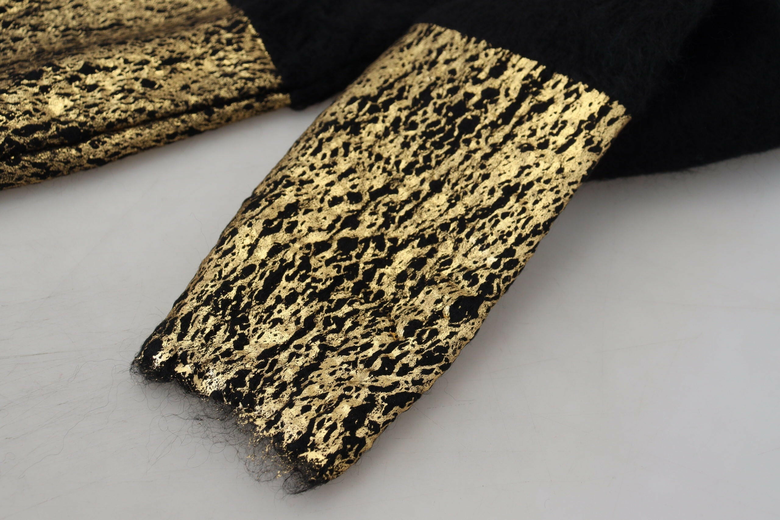Dolce & Gabbana Black Gold Turtleneck Mohair Pullover Mens Sweater -   -  Dolce & Gabbana.
