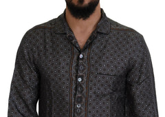 Dolce & Gabbana Gray Baroque Silk Satin Casual Shirt -   -  Dolce & Gabbana.